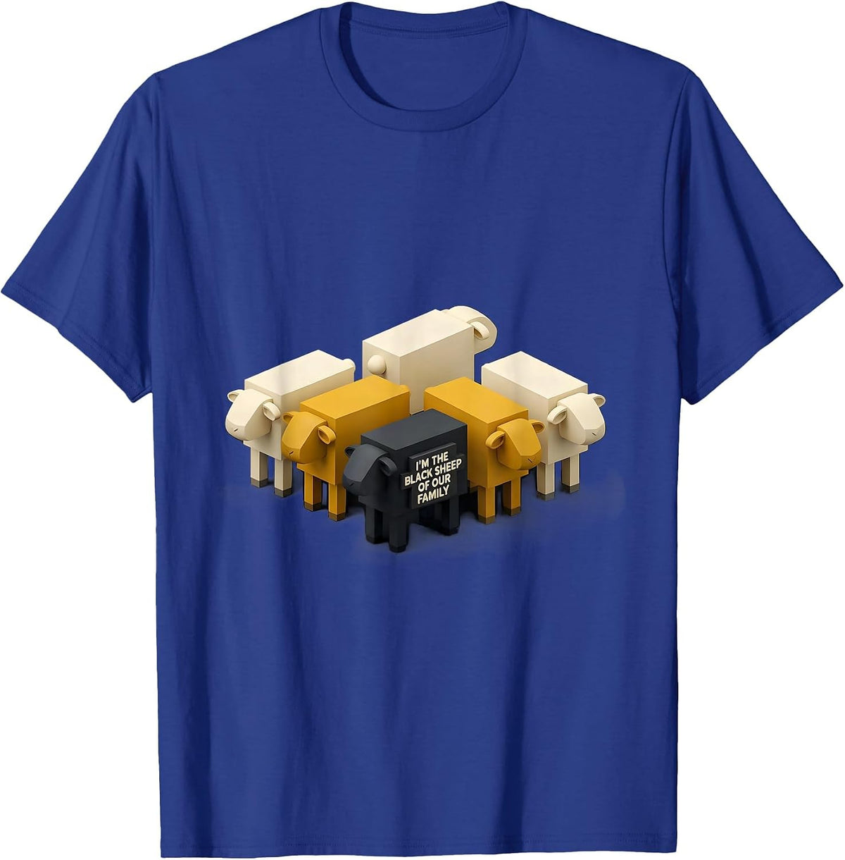 I'm The Black Sheep Of Our Family Geometric Humor T-Shirt - Royal Blue