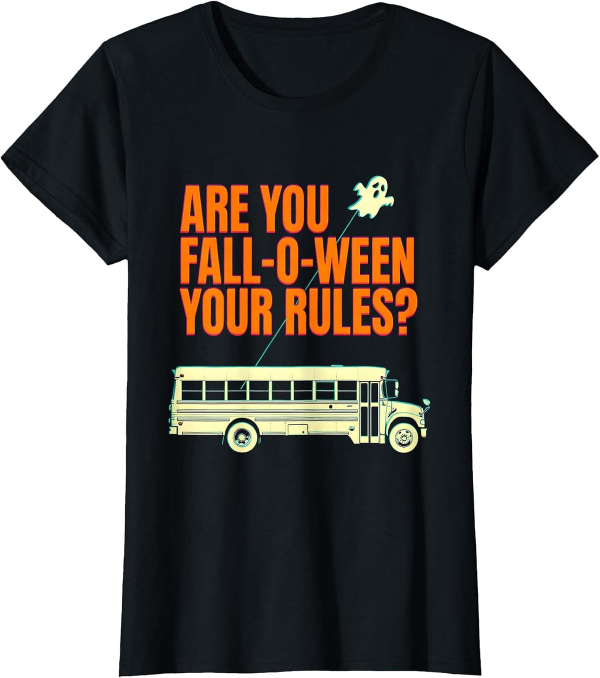 Are You Fall-O-Ween Your Rules Punny Halloween Teacher Ghost T-Shirt - Black