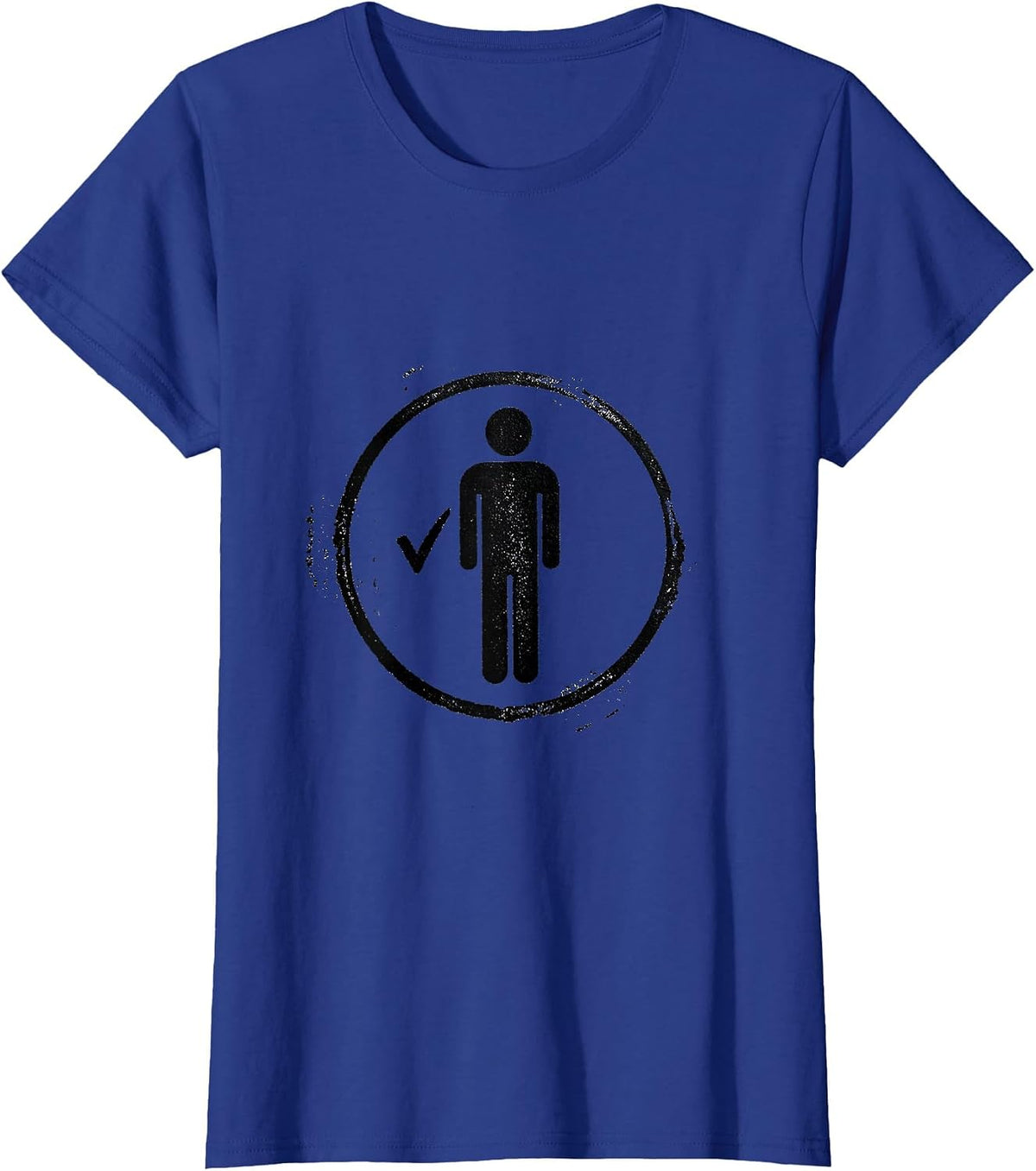 Women's Rubber Stamp Verified Silhouette Funny Novelty Gift T-Shirt - Royal Blue