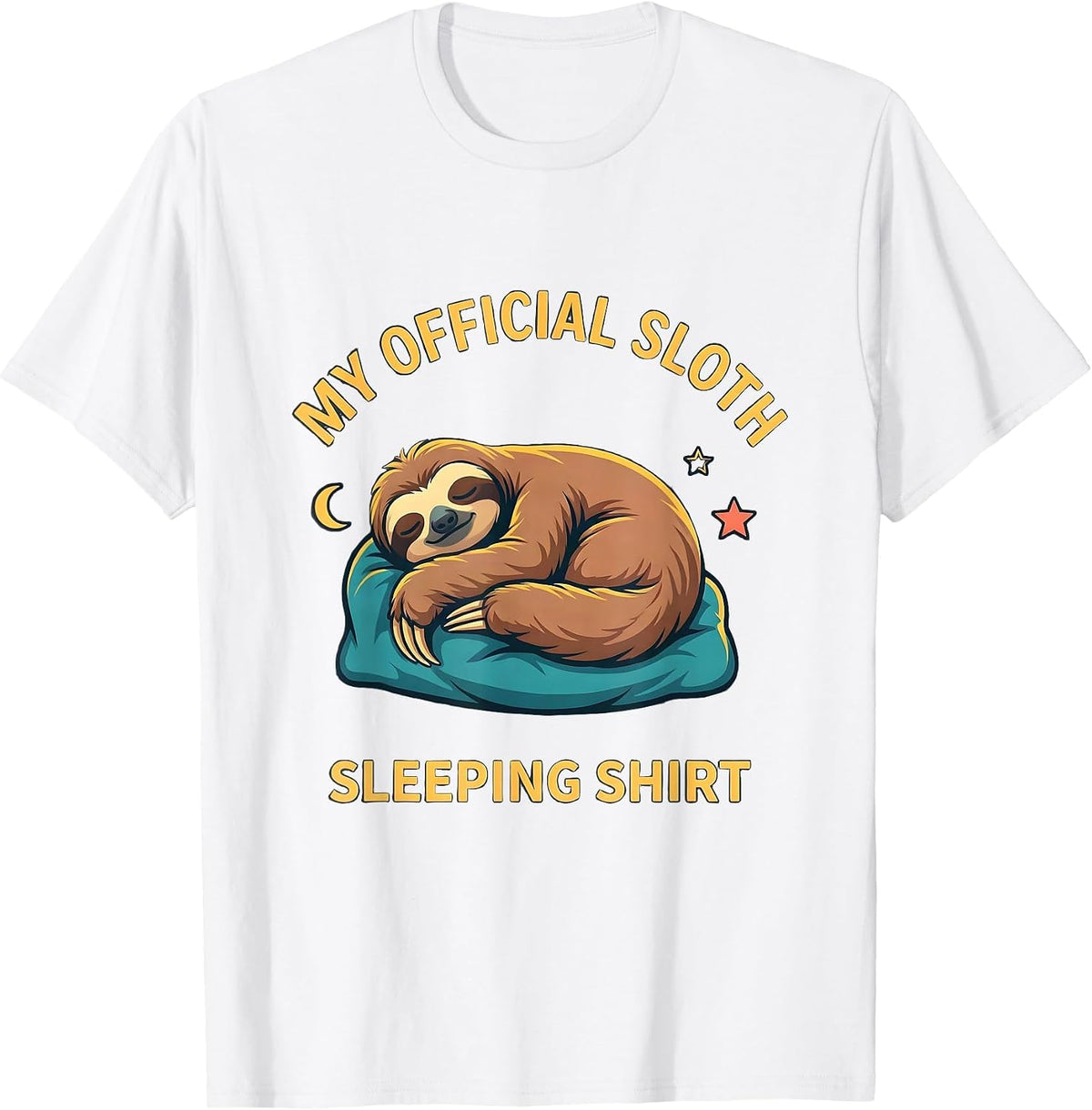 Men's My Official Sloth Sleeping Shirt Funny Animal Lover Pajama T-Shirt - White