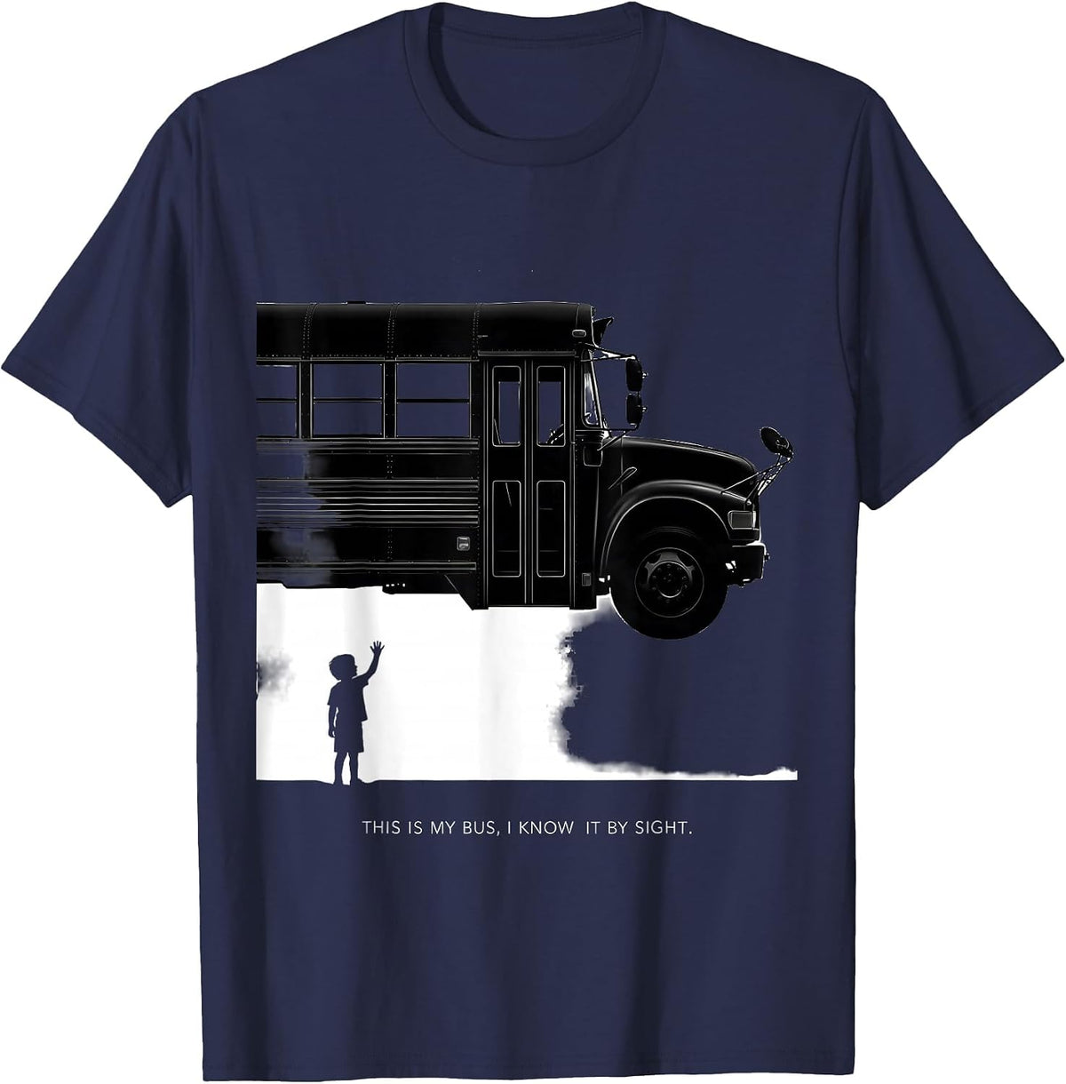 Men's This Is My Bus I Know It By Sight Funny School Bus Driver T-Shirt - Navy Blue
