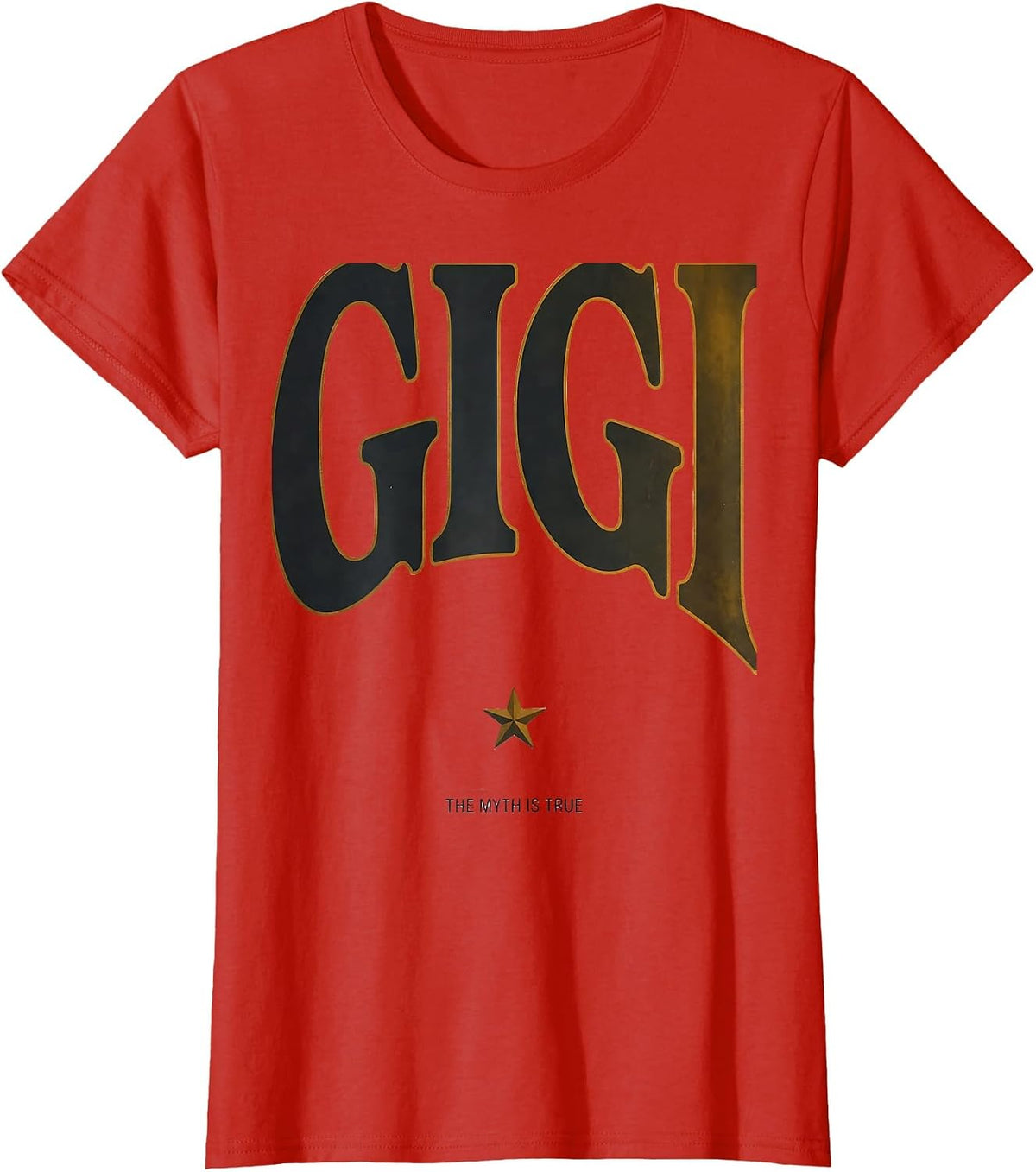 Gigi: The Myth Is True Funny Grandparent Tribute T-Shirt - Red