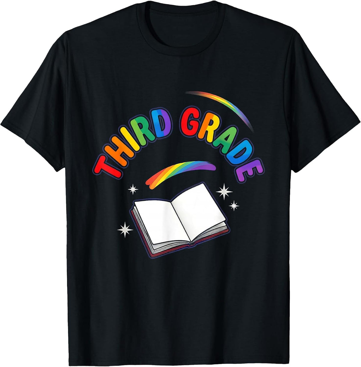 Men's Third Grade Colorful Back To School Teacher Student First T-Shirt - Black