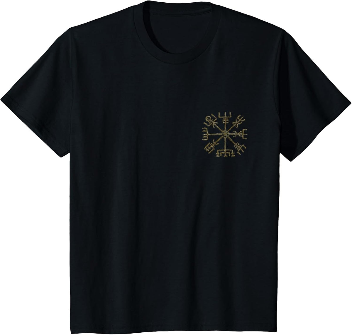 Vegvisir, Viking, Rune Circle, Nordic, Symbol, Odin, Thor T-Shirt - Black