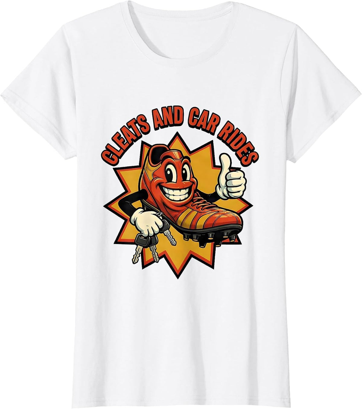 Cleats and Car Rides Soccer Dad Design T-Shirt - White