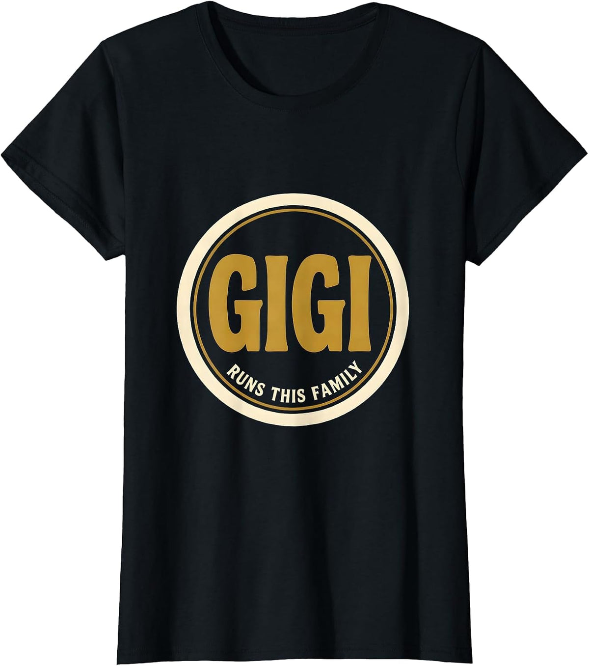 Women's Gigi Runs This Family Funny Grandma Humor Gift T-Shirt - Black