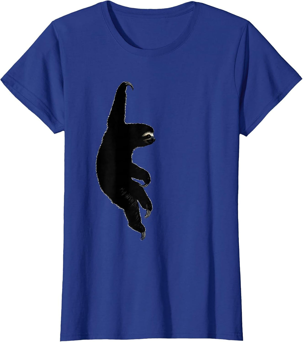 Women's Sloth Silhouette Funny Lazy Animal Lover Gift T-Shirt - Royal Blue