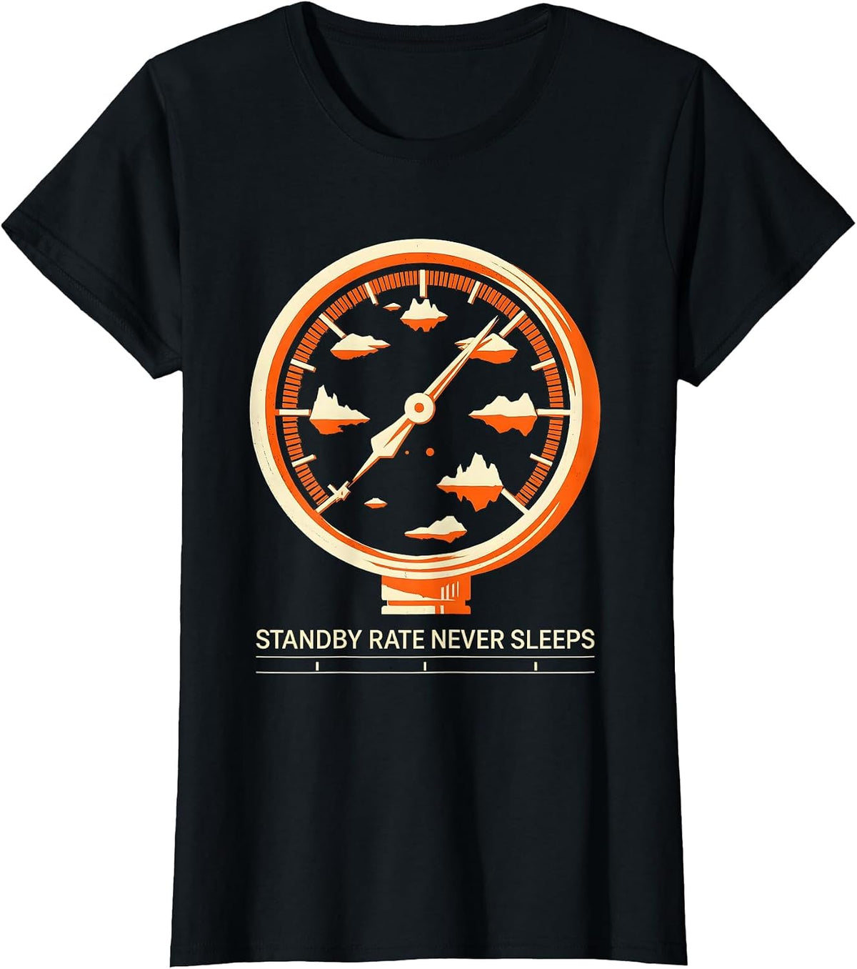 Women's Standby Rate Never Sleeps Funny Plumber Pipefitter T-Shirt - Black