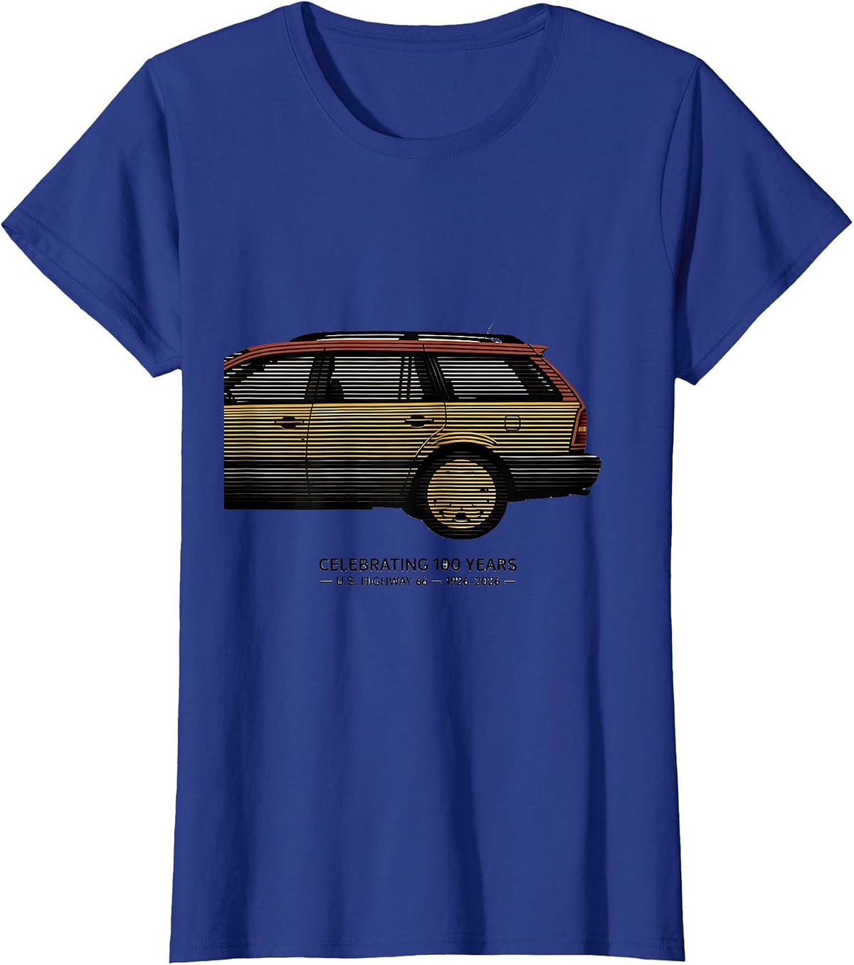 Women's Celebrating 100 Years U.S. Highway 66 Vintage T-Shirt - Royal Blue