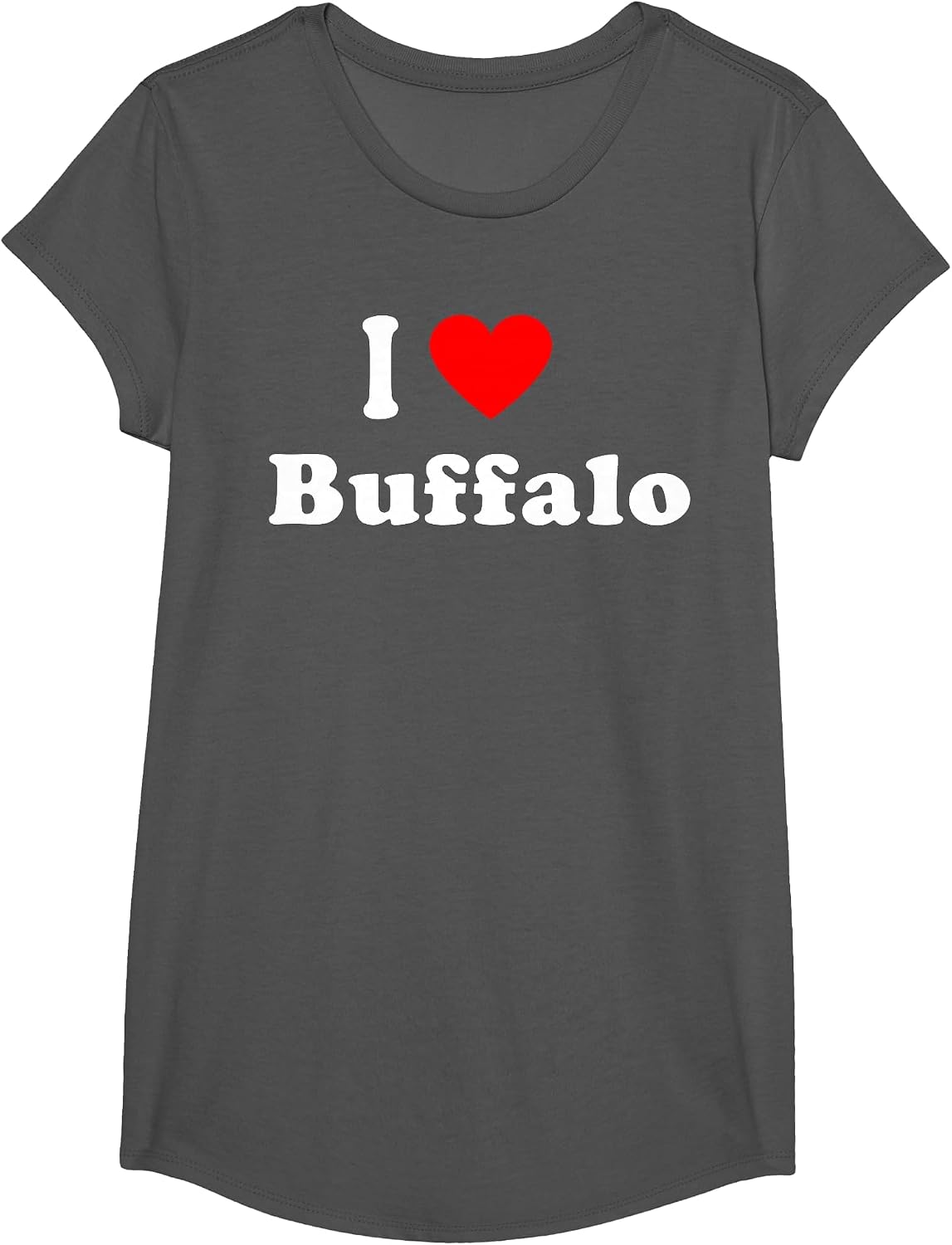 I Love Buffalo City NY Hometown Matching Classic T-Shirt - Girls Asphalt Grey