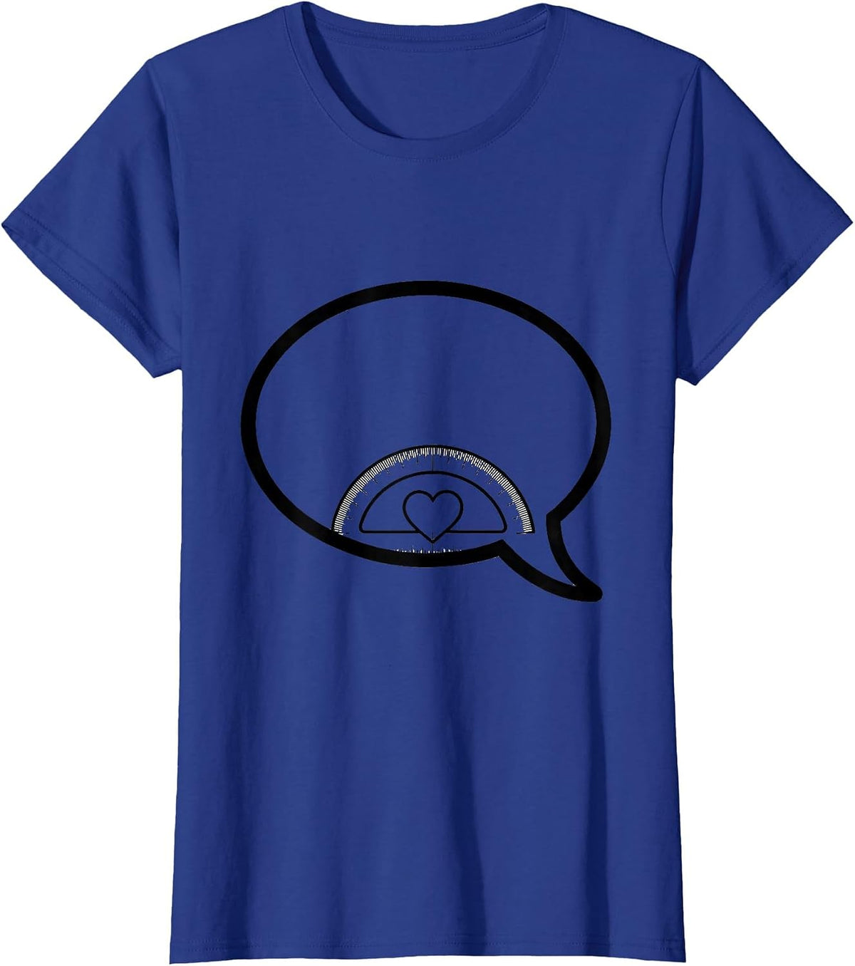 Women's Heart Protractor Teacher Valentine Day Humor T-Shirt - Royal Blue