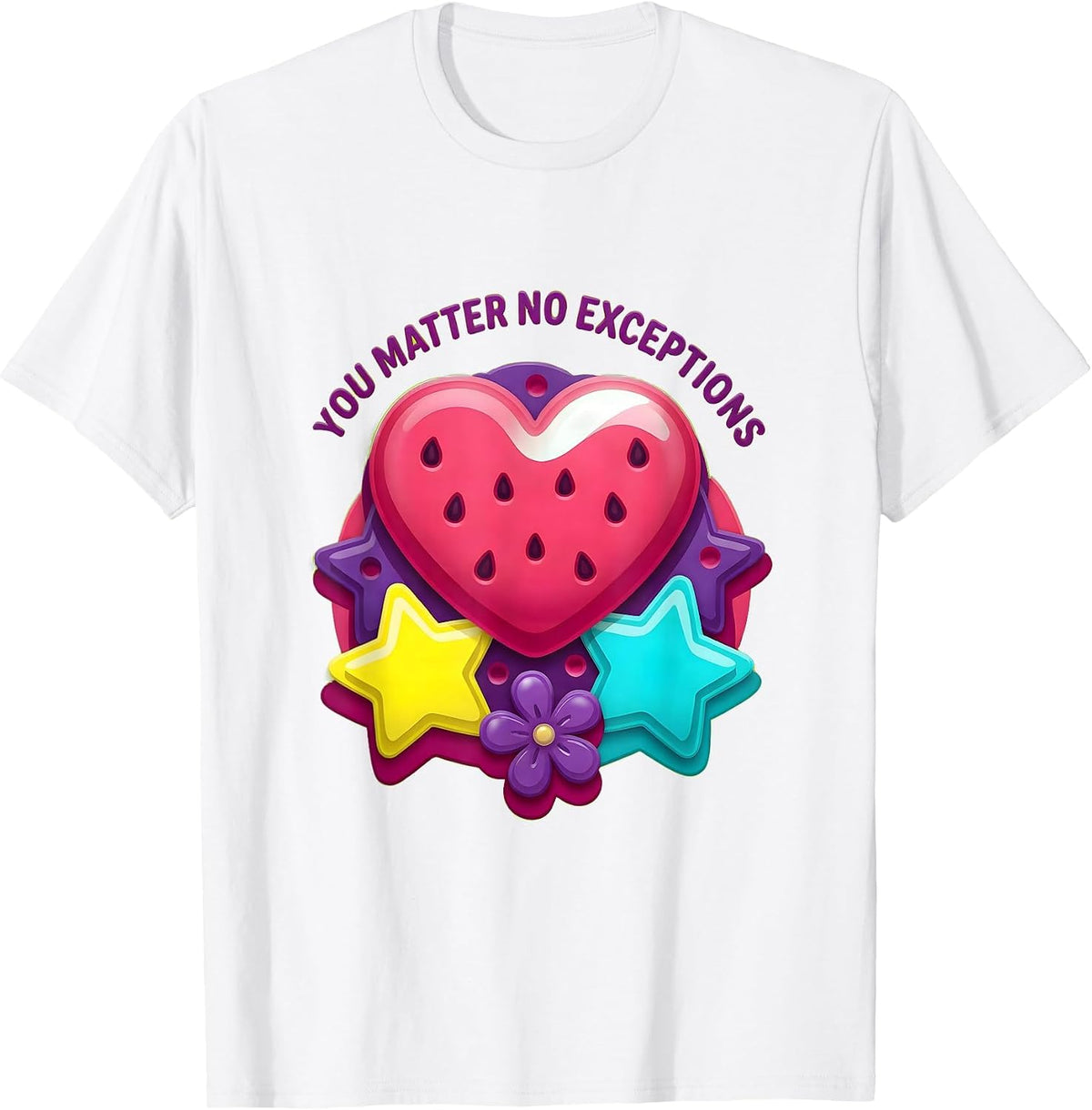 Men's You Matter No Exceptions Inspirational Design T-Shirt - White
