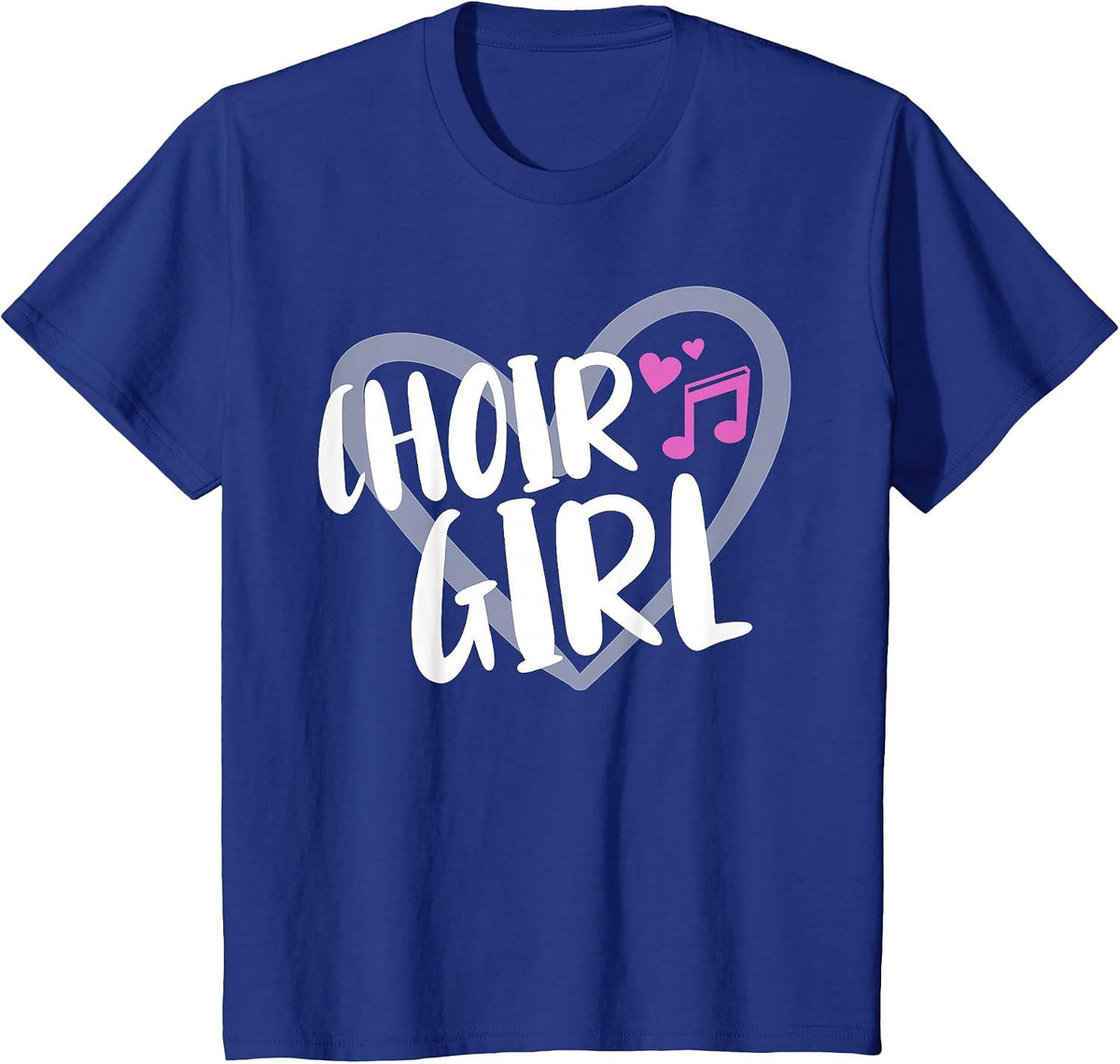 Choir Girl Heart Singing T-Shirt - Royal Blue