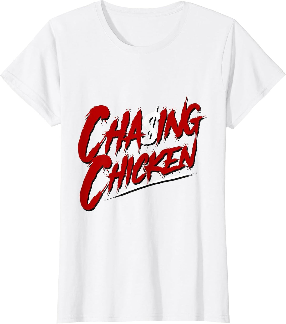 Chasing Chicken, Rap Shirts, Get Money Chasing Chicken Retro T-Shirt - White