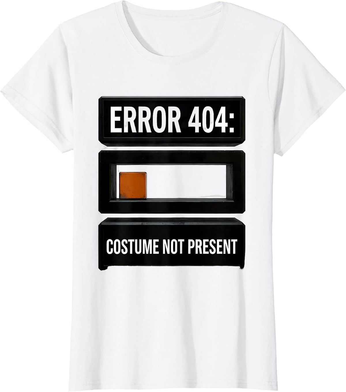 Error 404 Costume Not Present Funny Lazy Halloween T-Shirt - White