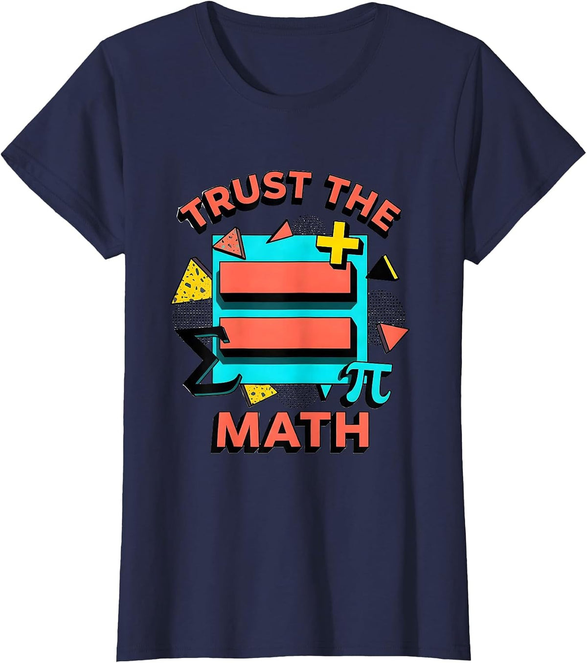 Women's Trust the Math Bold Graphic Design T-Shirt - Navy Blue
