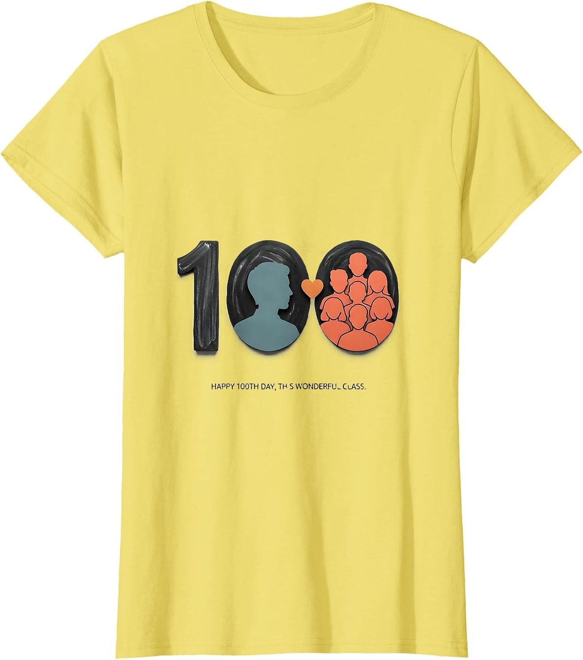 Happy 100th Day This Wonderful Class Teacher Appreciation T-Shirt - Lemon Yellow