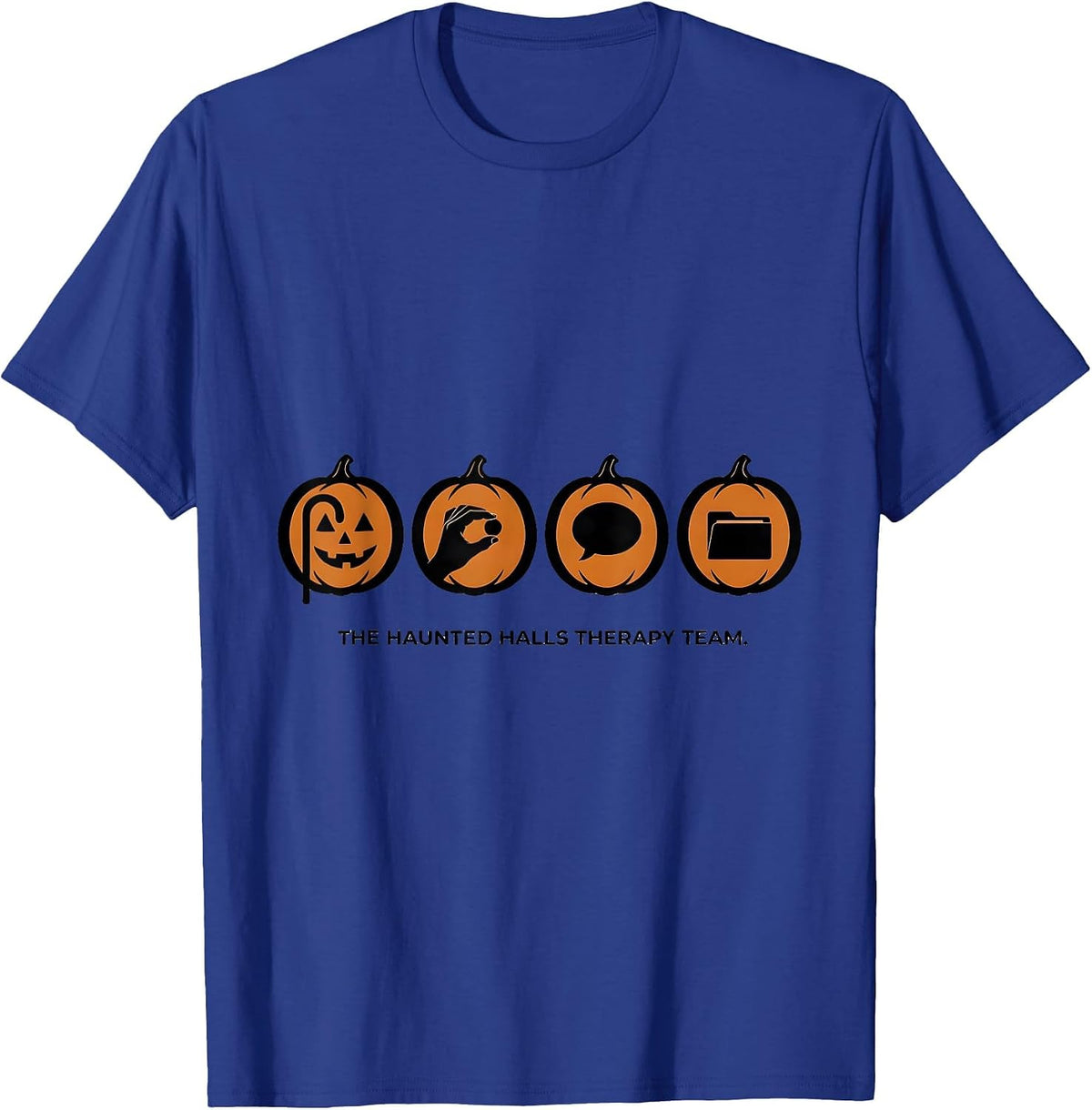 The Haunted Halls Therapy Team Minimalist Physical Therapy T-Shirt - Royal Blue
