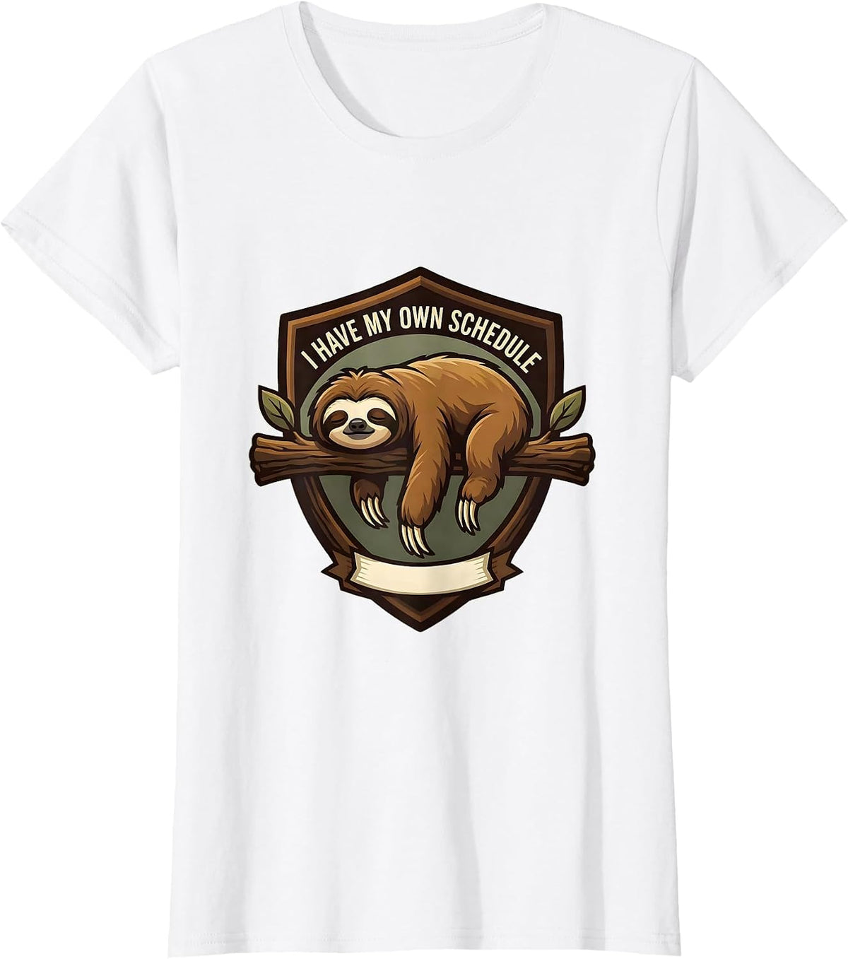 I Have My Own Schedule Funny Sloth Lover Lazy Humor T-Shirt - White