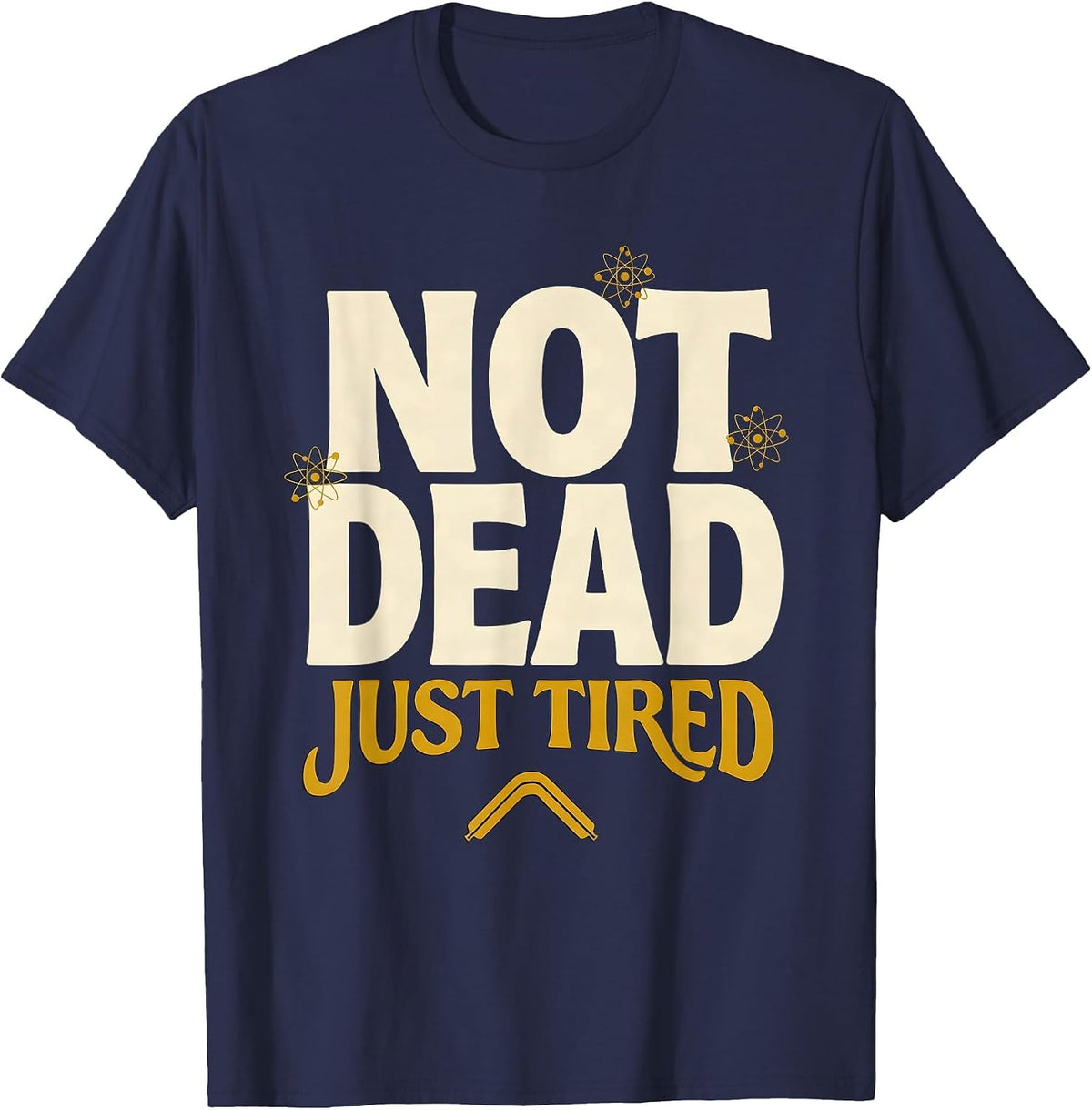 Not Dead Just Tired Funny Opossum Design T-Shirt - Navy Blue