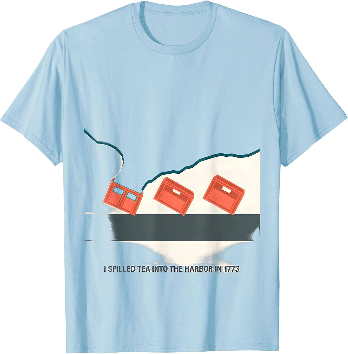 Men's I Spilled Tea Into The Harbor In 1773 Funny History Teacher T-Shirt - Baby Blue