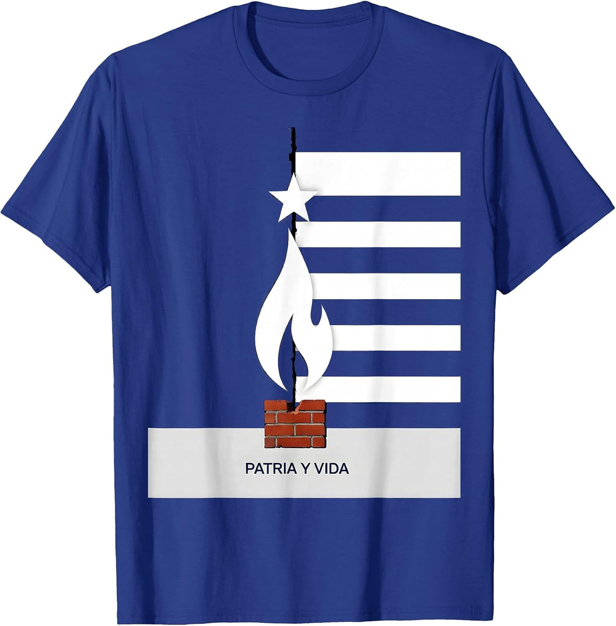 Patria Y Vida Cuban Heritage Flag Pride Humor T-Shirt - Royal Blue