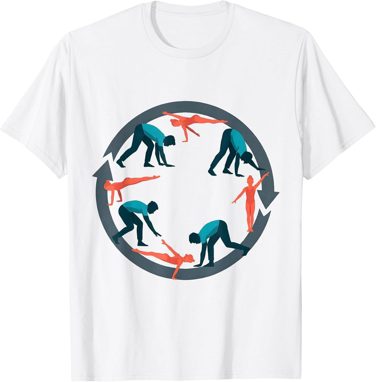 Men's Gymnastics Coach Flat Vector Coach Appreciation Gift T-Shirt - White