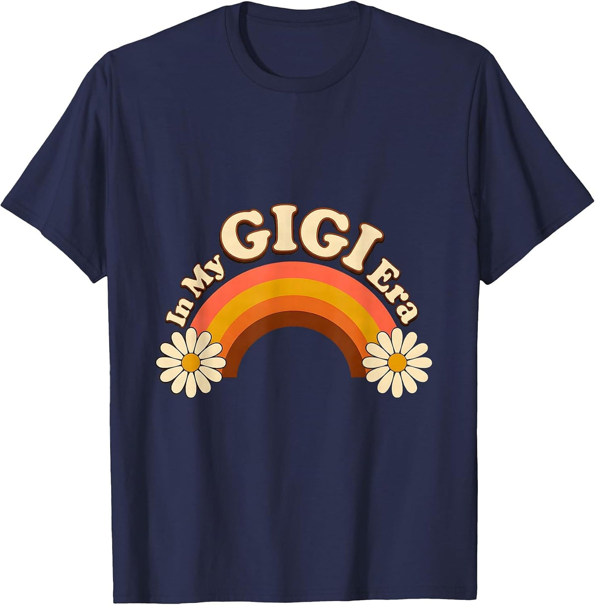Men's In My Gigi Era Retro Groovy Mothers Day Gigi Grandma T-Shirt - Navy Blue