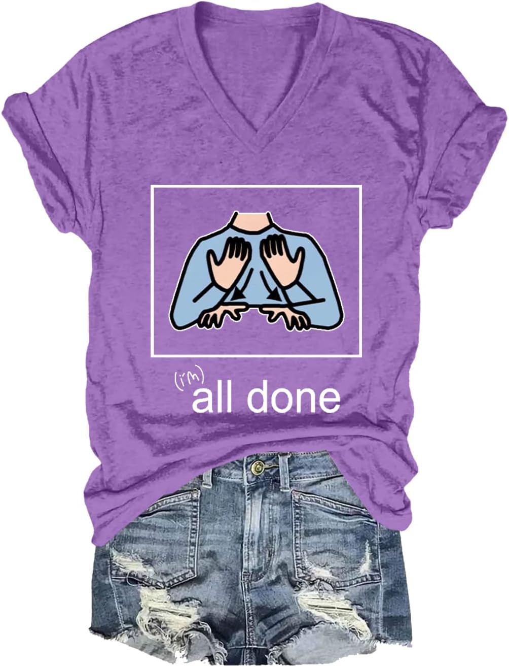 All Done Sped Teacher Unisex Graphic Short Sleeve Shirt T-Shirt Tee - Purple1