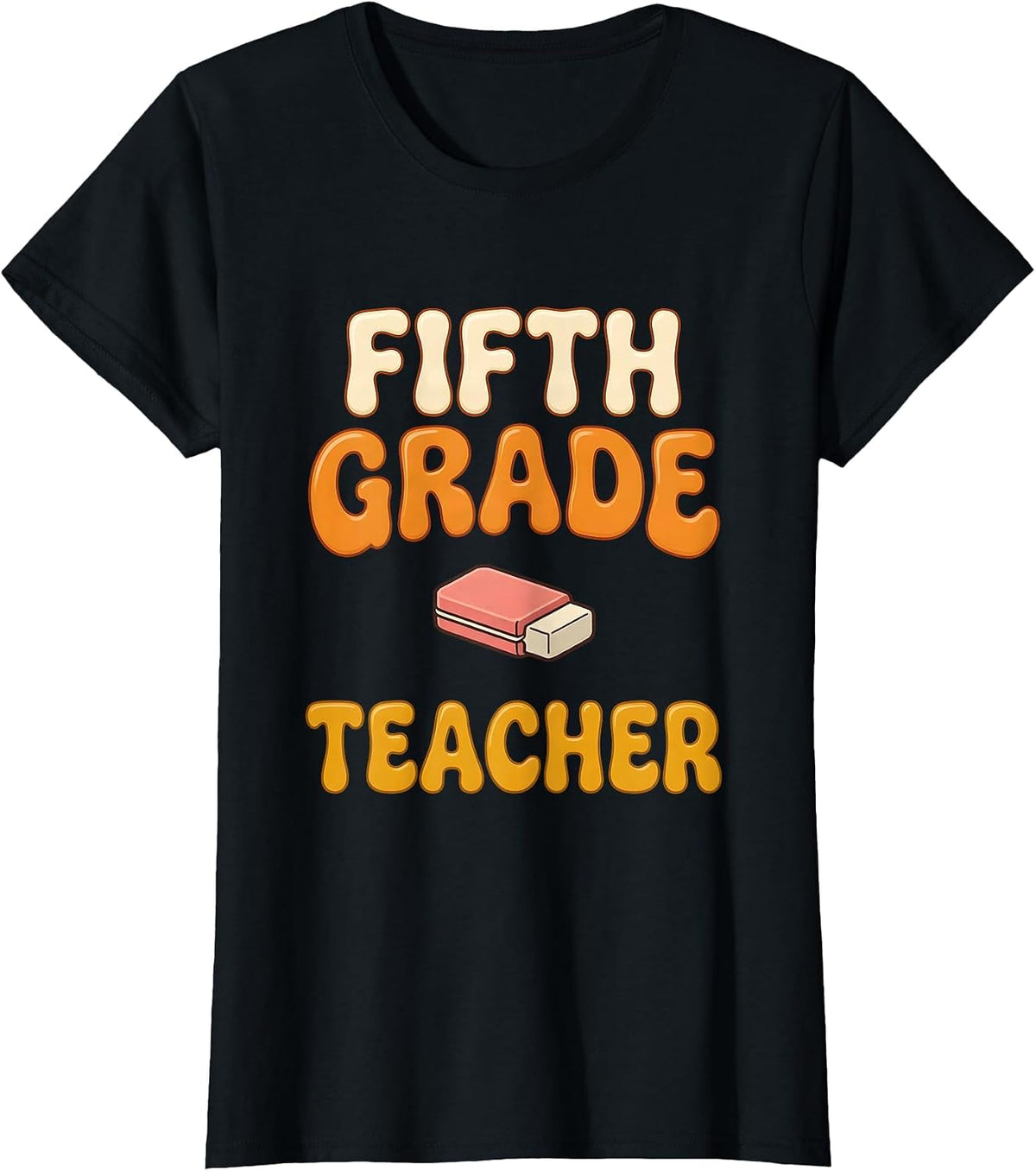 Women's Fifth Grade Teacher Retro 70s Back To School Teacher Gift T-Shirt - Black