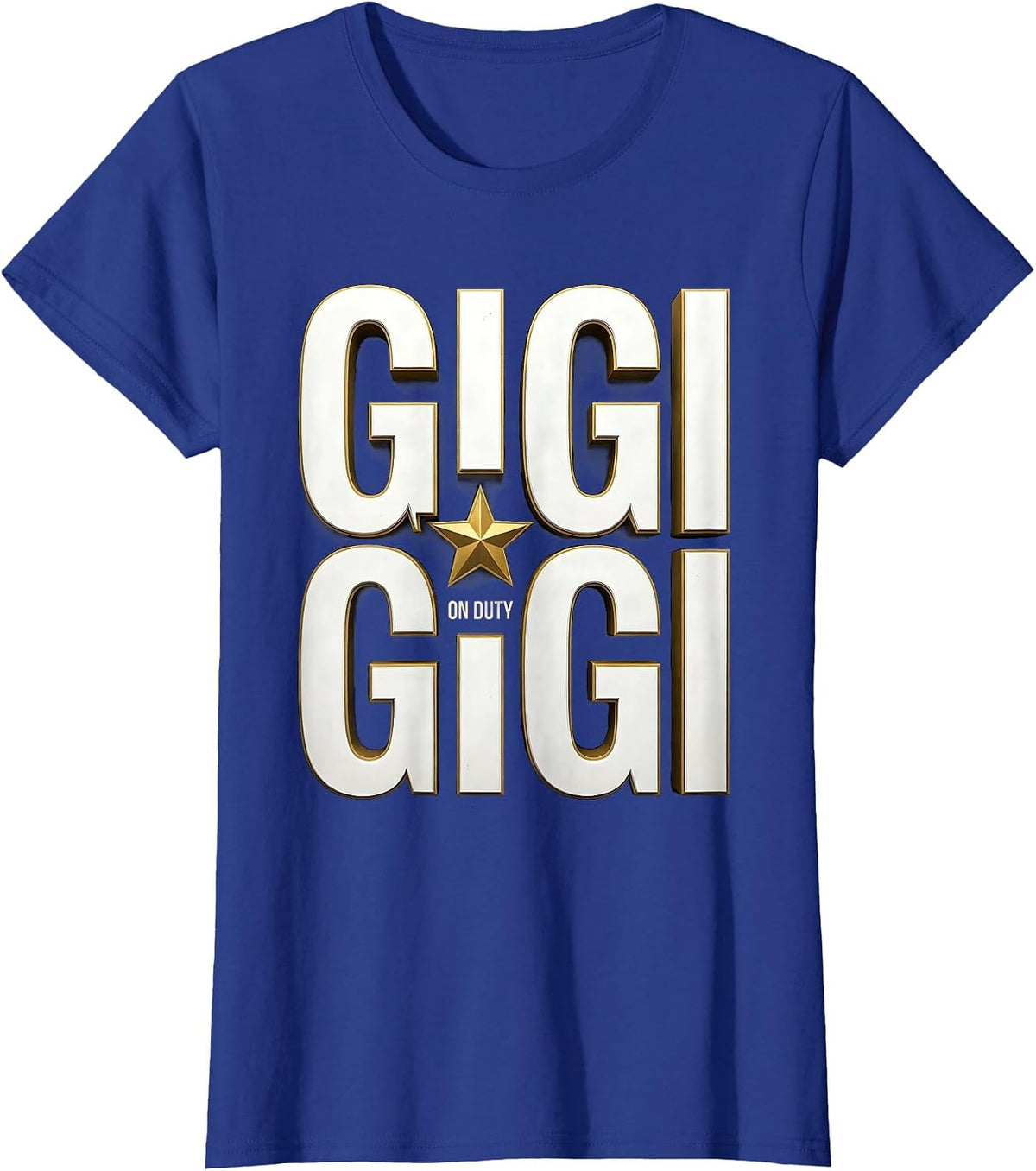 Women's Gigi On Duty Grandma Pride Design T-Shirt - Royal Blue
