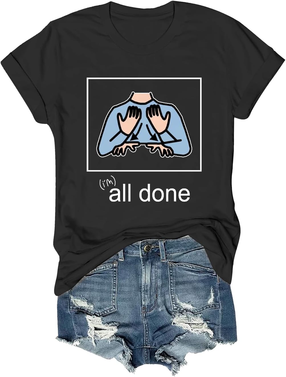 All Done Sped Teacher Unisex Graphic Short Sleeve Shirt T-Shirt Tee - Black