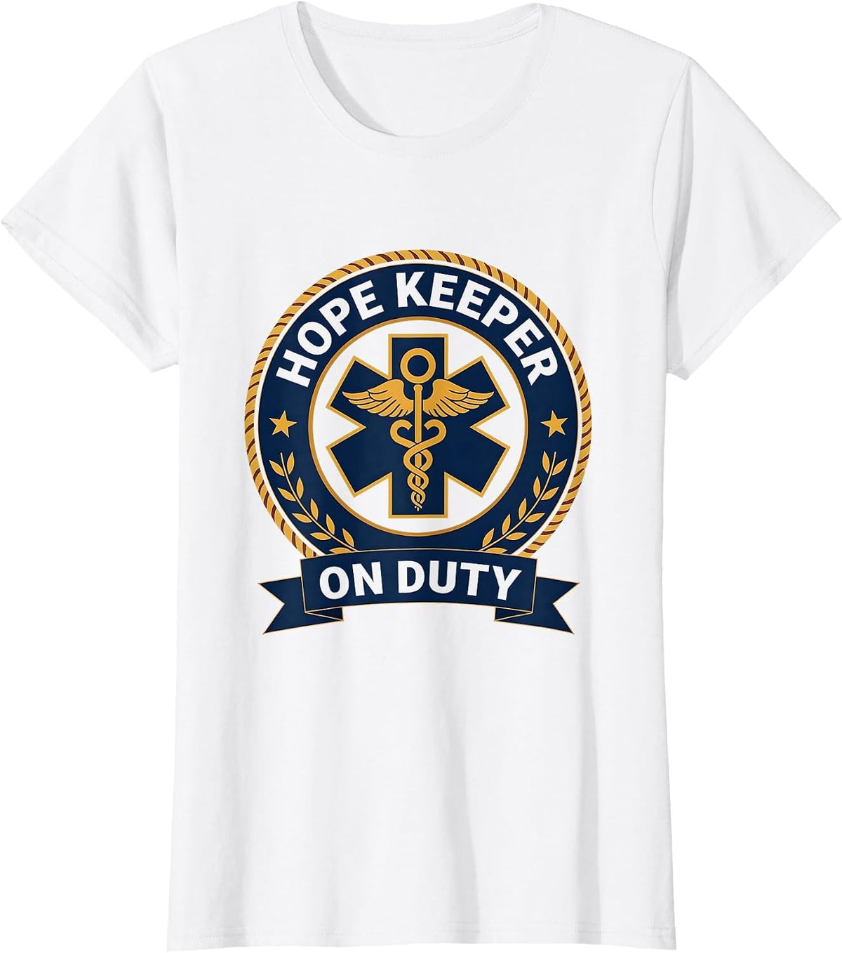 Hope Keeper On Duty Oncology Nurse Design T-Shirt - White