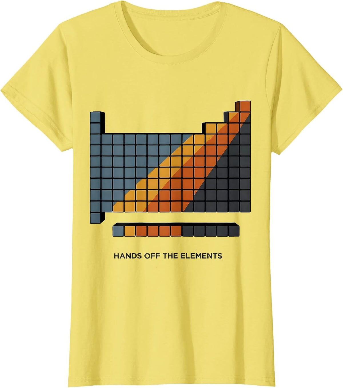 Hands Off The Elements Funny Periodic Table Chemistry T-Shirt - Lemon Yellow