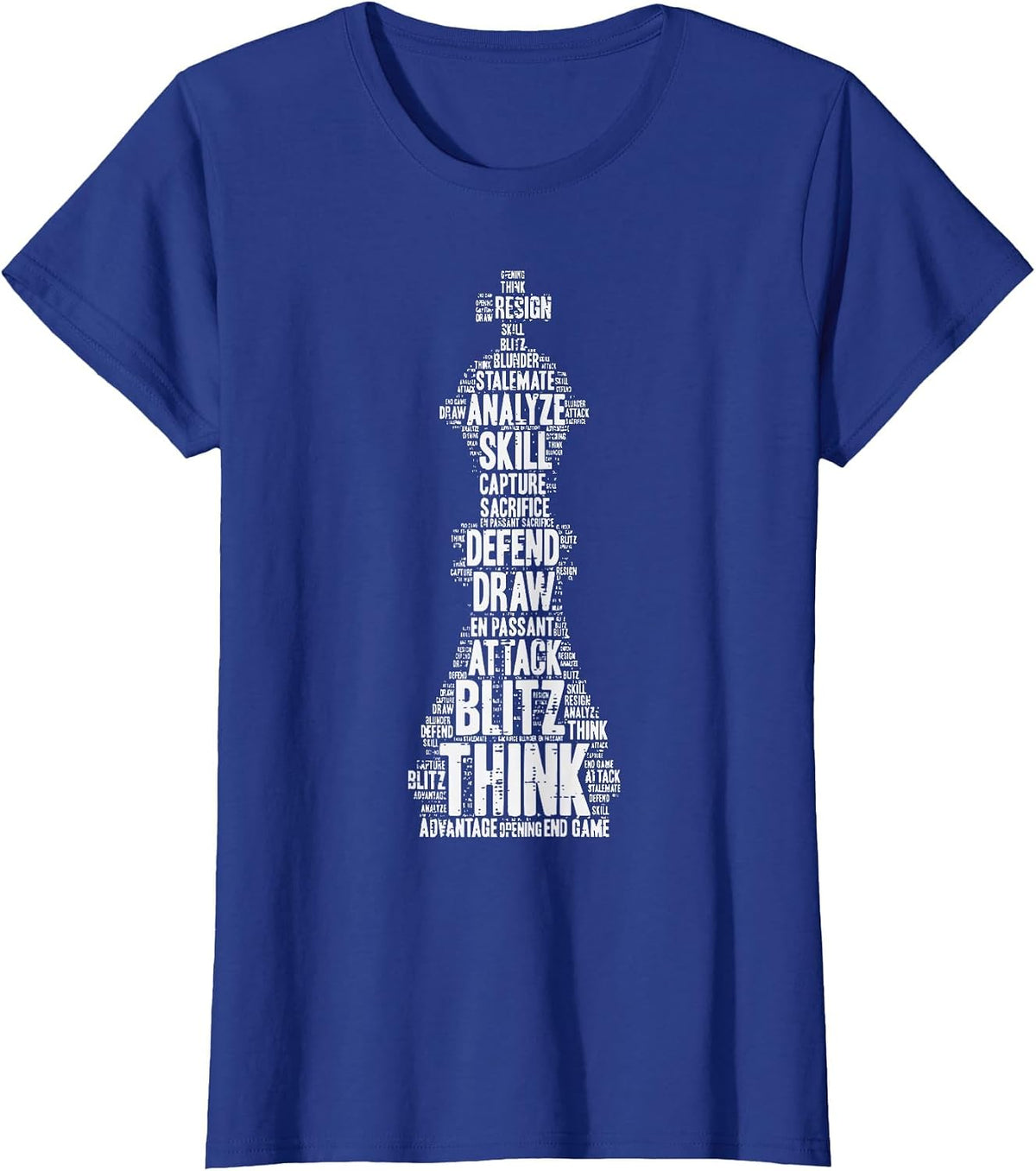 Chess Words King Cool Player Master Men Women Children Youth T-Shirt - Royal Blue