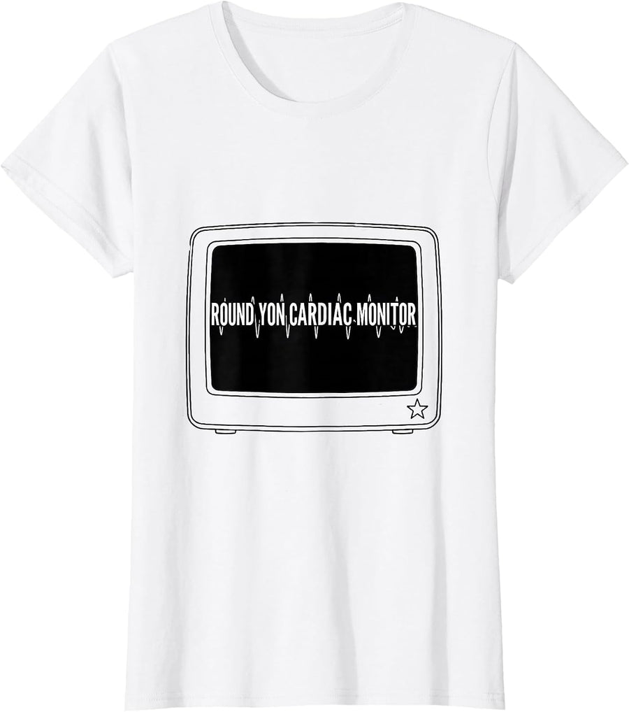 Women's Round Yon Cardiac Monitor Funny Nurse Christmas Humor T-Shirt - White
