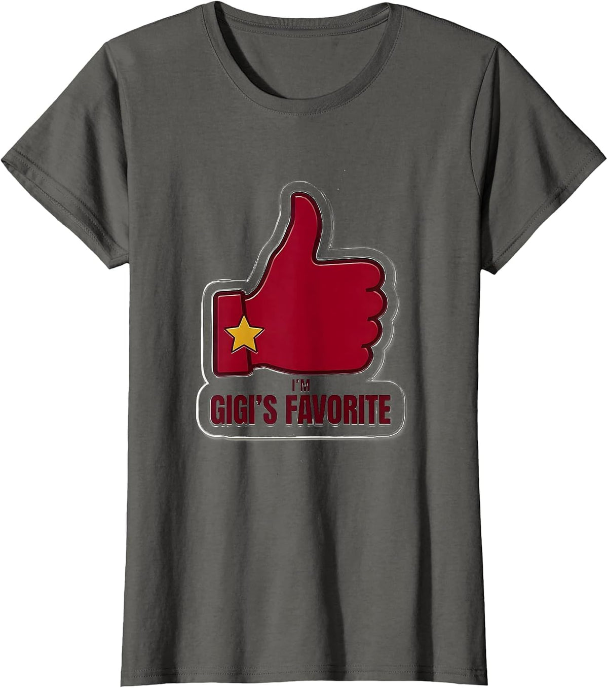 Women's I'm Gigi's Favorite Funny Grandma's Grandchild Family Pride T-Shirt - Asphalt Grey
