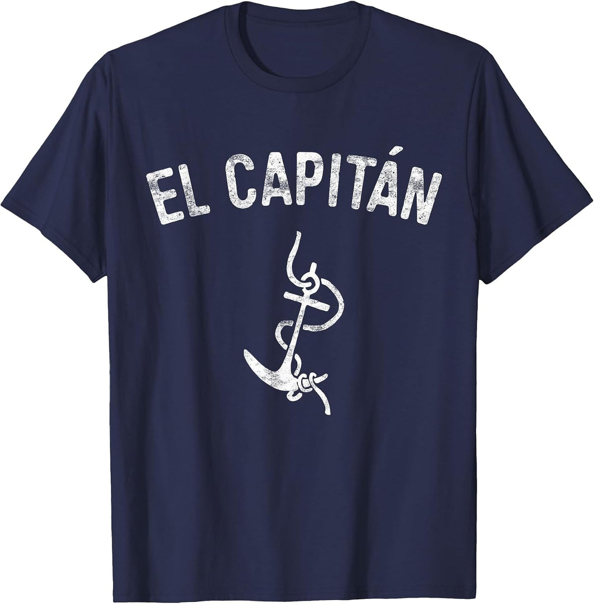El Capitan Shirt Men Women Anchor Boat Captain Skipper T-Shirt - Navy Blue