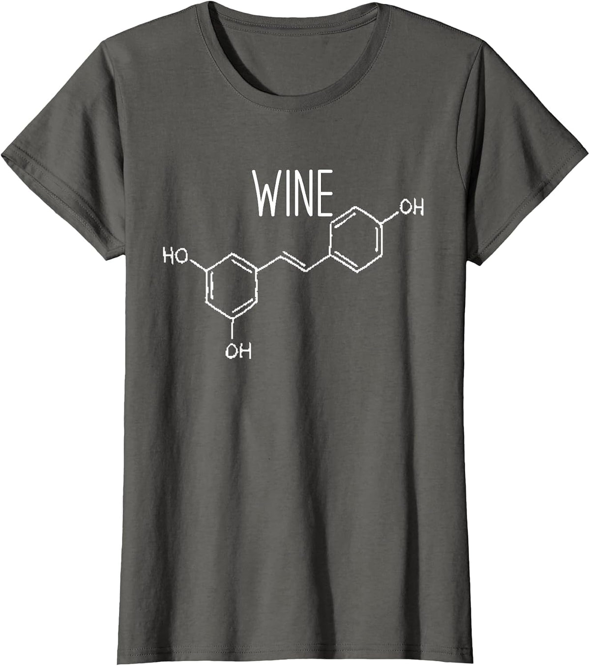 Wine Chemical Formula Organic Chemistry Wine Molecule T-Shirt - Asphalt Grey