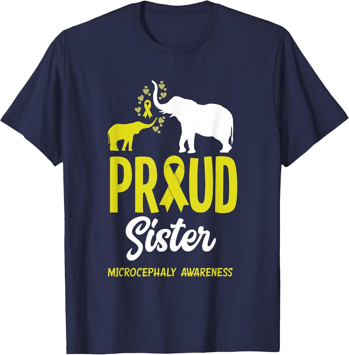 Proud Sister of A Microcephaly Warrior Microcephaly T-Shirt - Navy Blue