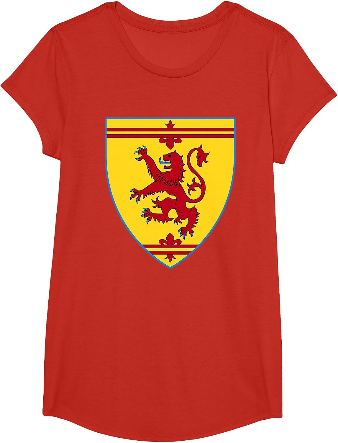 English Lion Crest Shield Medieval Knight Costume T-Shirt - Girls Red