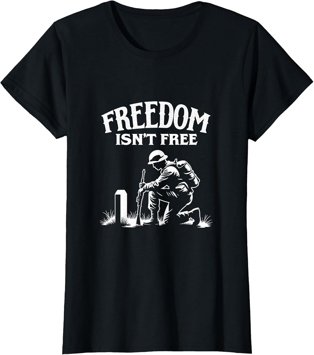 Freedom Isn't Free Memorial Day Tribute Design T-Shirt - Black