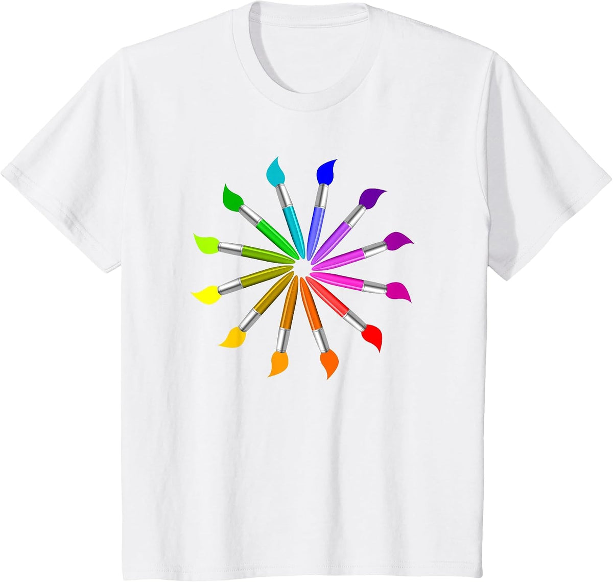 Paint Wheel Brush T Shirt for Art Teachers Educators T-Shirt - White