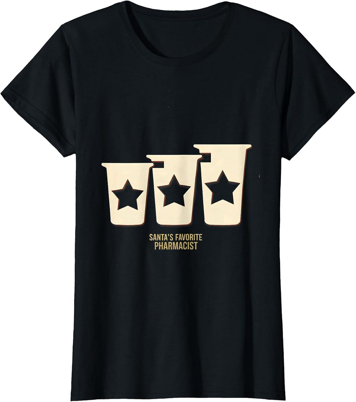 Santa's Favorite Pharmacist Vintage Funny Pharmacy T-Shirt - Black