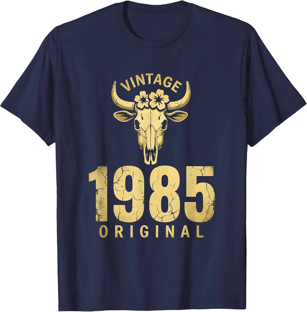 Vintage 1985 Original Classic Birthday Design T-Shirt - Navy Blue