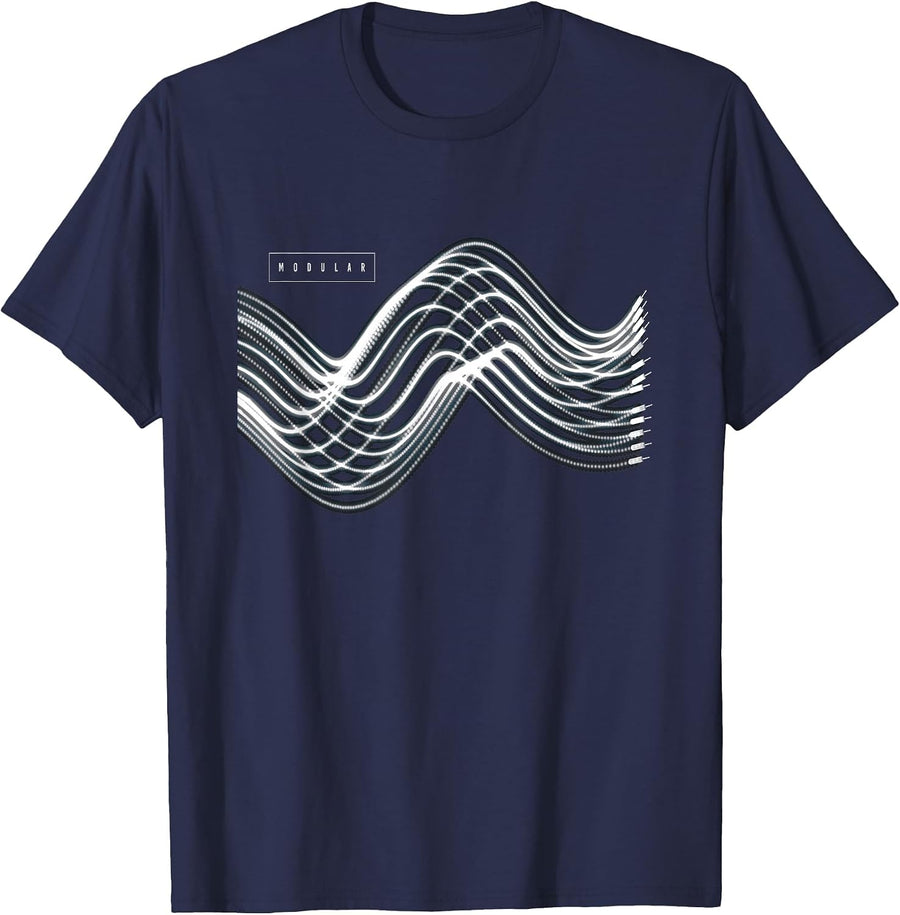 Modular Synthesizer I Synth Synthesizer DJ Festival Retro T-Shirt - Navy Blue