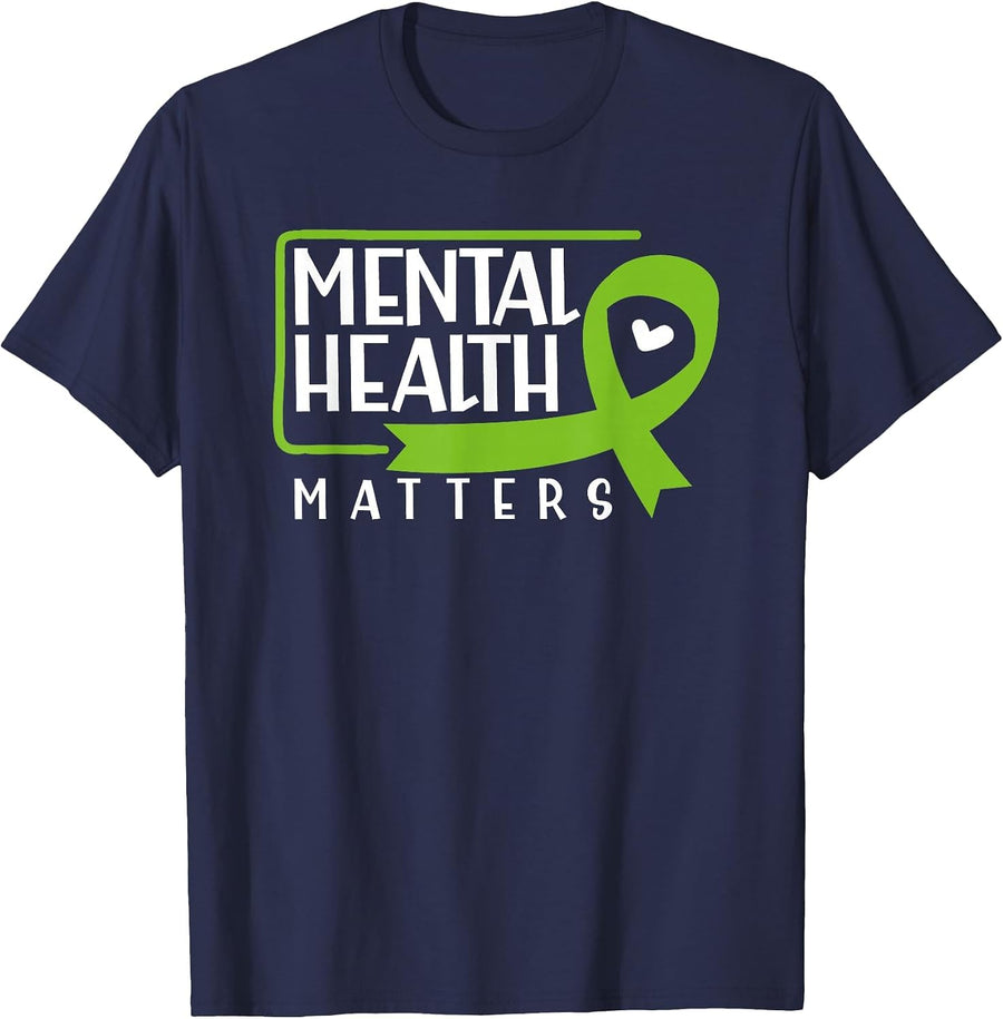 Mental Health Matters Men Women Kids Mental Health Awareness T-Shirt - Navy Blue