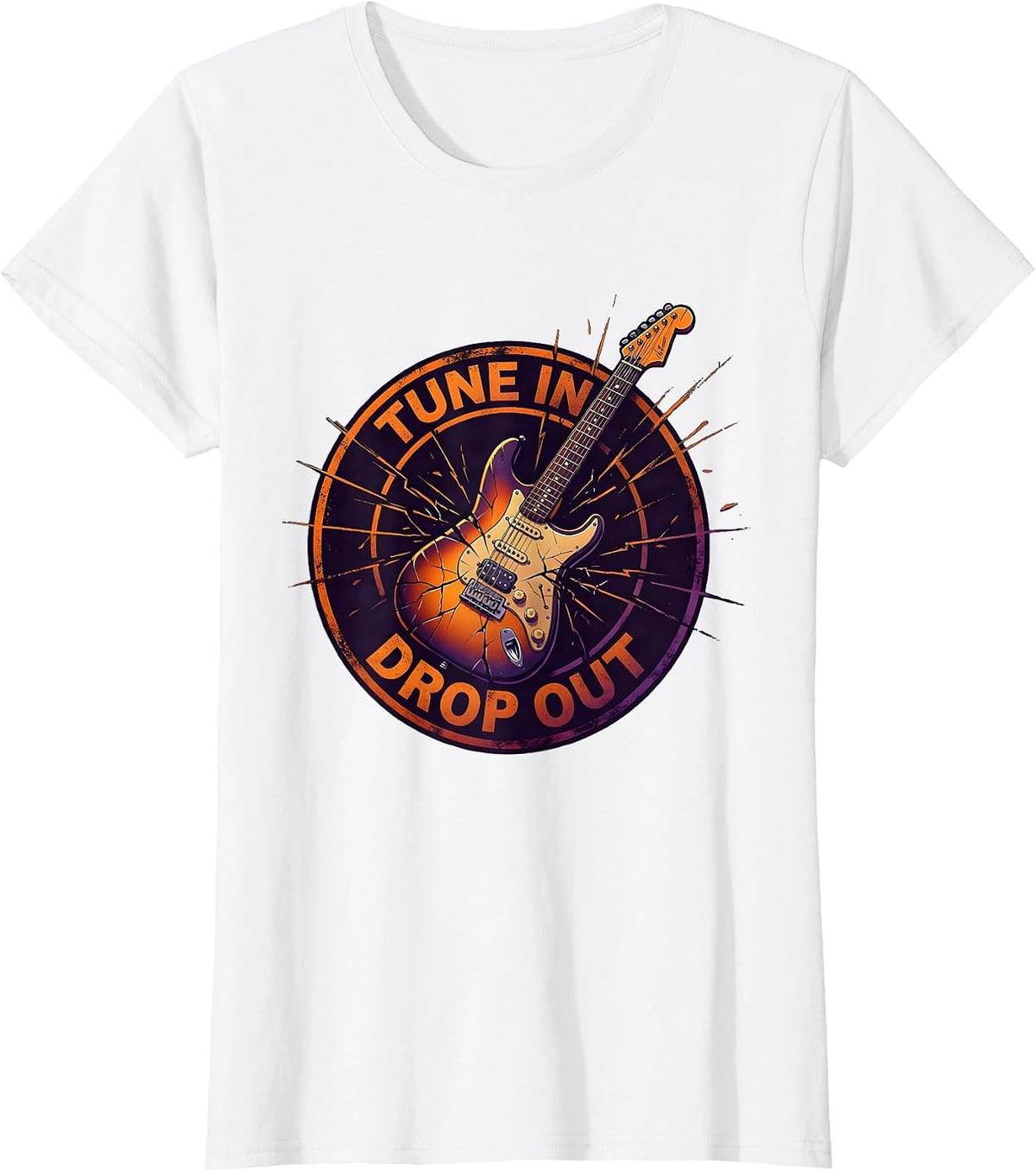 Tune In Drop Out Grunge Counterculture Design T-Shirt - White