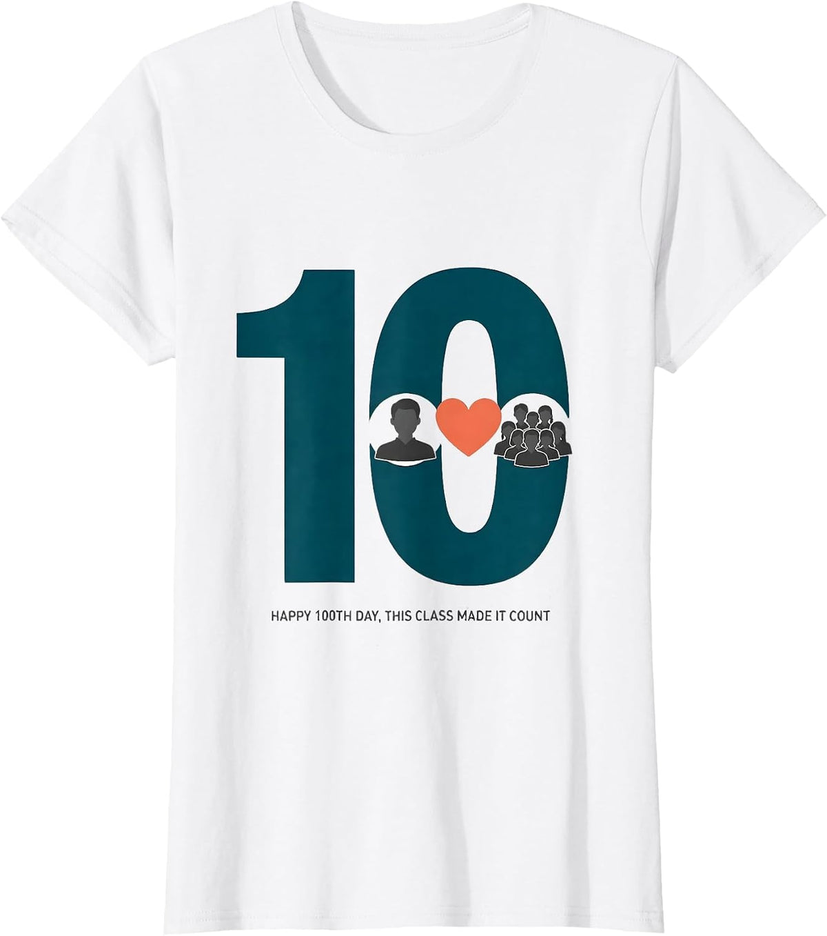 Women's Happy 100th Day, This Class Made It Count Teacher T-Shirt - White