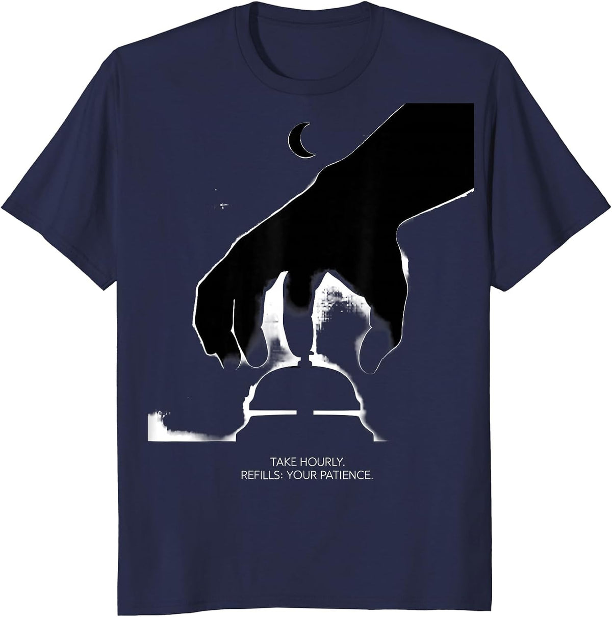 Take Hourly Refills Your Patience Funny Pharmacy Tech T-Shirt - Navy Blue